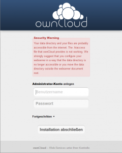 Screenshot ownCloud Web-Interface 4