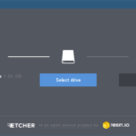 Etcher Oberfläche im Schritt "Select Drive"